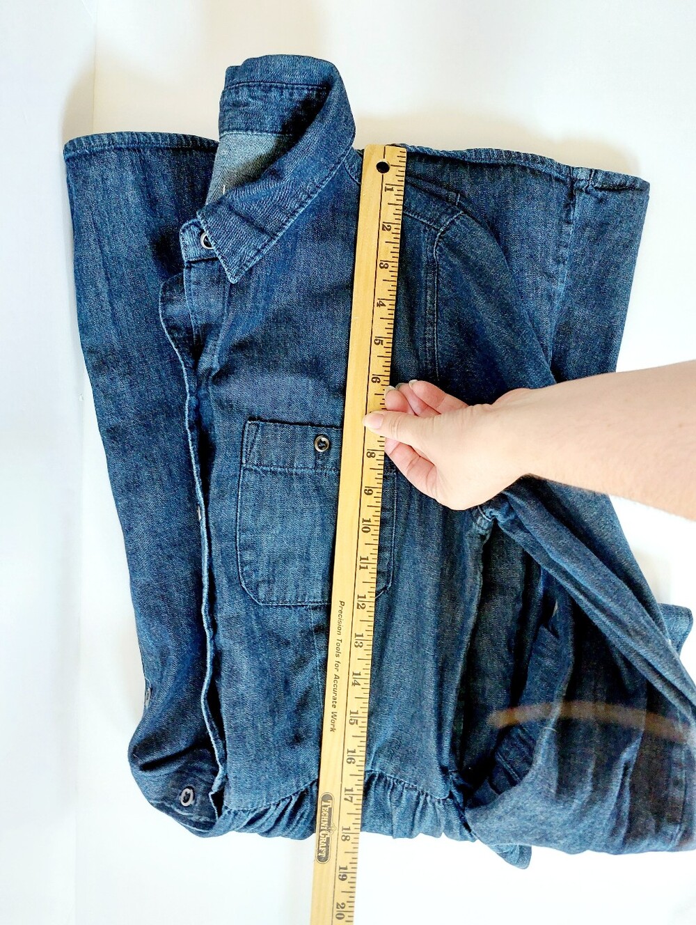 90s Western Denim Dress Gap 4 Cottagecore Granny Teacher Prairie - Picture 5 of 5